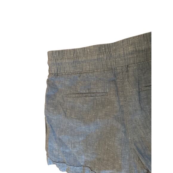 Women 8 Athleta Cabo Linen 4" Shorts Light Blue Pull-On Travel Beach Resort - Picture 4 of 5